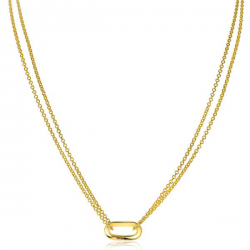 ZINZI zilveren ketting 14K geel verguld 45cm ovale sluitring ZIC2060G - 51868