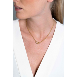 ZINZI zilveren ketting 14K geel verguld 45cm ovale sluitring ZIC2060G - 51868