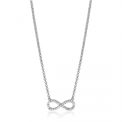 Zinzi zilveren ketting Infinity wit 42-45cm ZIC1065 - 52044