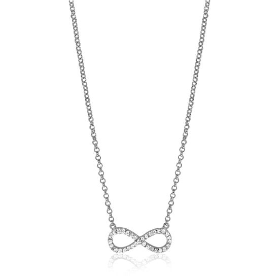 Zinzi zilveren ketting Infinity wit 42-45cm ZIC1065 - 52044