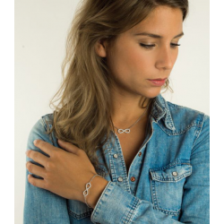 Zinzi zilveren ketting Infinity wit 42-45cm ZIC1065 - 52044