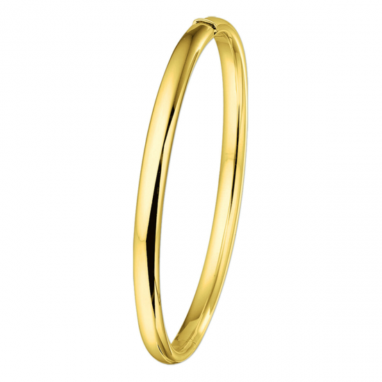 14 krt geelgouden bangle scharnier ovale buis 5 x 60 mm - 52047