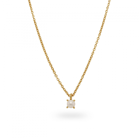 24Kae Ketting met parel zilver verguld 12401Y MAAT 40+5,5cm - 48608