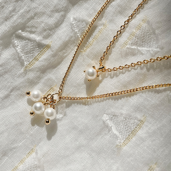 24Kae Ketting met parel zilver verguld 12401Y MAAT 40+5,5cm - 48608