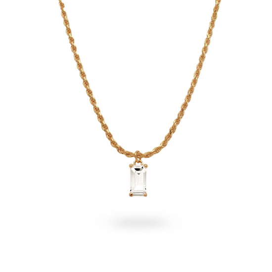 24Kae Ketting met hanger zilver verguld 32422Y MAAT 50cm - 48613