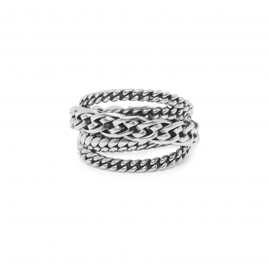 Buddha to Buddha 616 Multi Chain Nathalie Ring Silver MAAT 17 - 48519