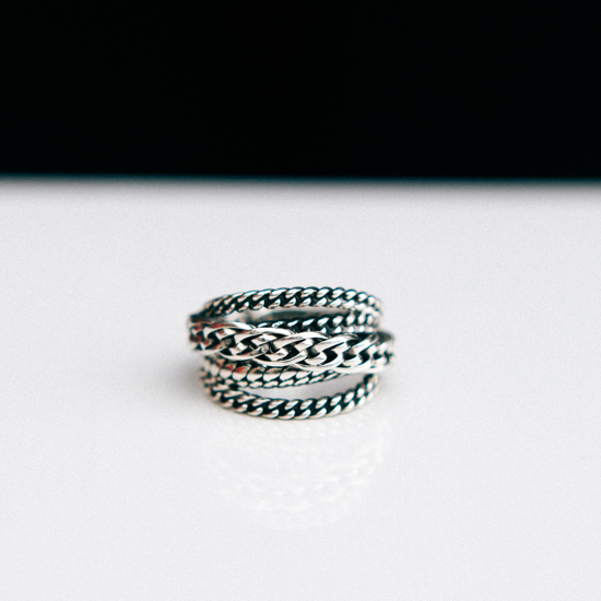 Buddha to Buddha 616 Multi Chain Nathalie Ring Silver MAAT 17 - 48519