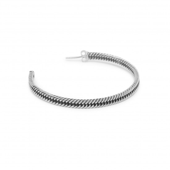 Buddha to Buddha 445 Chain Hoop Earrings Silver - 48524