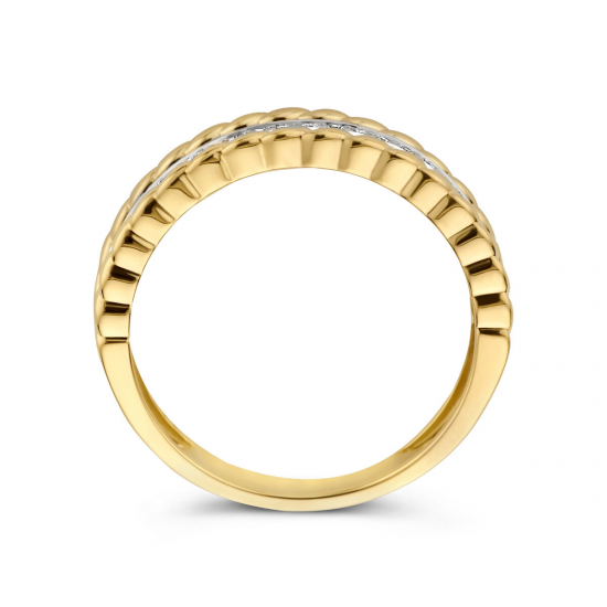14 KRT Geelgouden ring diamant 0.14ct h si maat 17.3/4 - 52694
