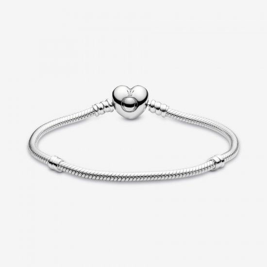 Pandora Moments Snake Chain Armband met Hartsluiting MAAT 19 - 52766
