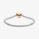 Pandora Moments Snake Chain Armband met Hartsluiting goud kleur MAAT 20 - 52770