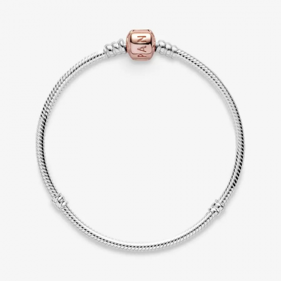 Pandora Moments Snake Chain Armband Sluiting Rosegoud Kleur MAAT 18 - 52778