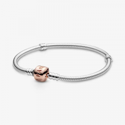 Pandora Moments Snake Chain Armband Sluiting Rosegoud Kleur MAAT 19 - 52779