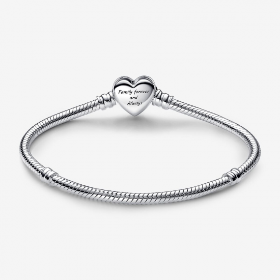Pandora Moments Sprankelende Snake Chain Armband met Hartsluiting MAAT 18 - 52781