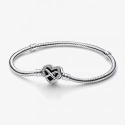 Pandora Moments Sprankelende Snake Chain Armband met Hartsluiting MAAT 19 - 52782