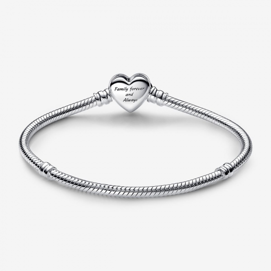 Pandora Moments Sprankelende Snake Chain Armband met Hartsluiting maat 20 - 52783