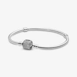 Pandora Moments Sprankelende Snake Chain Armband met Pavé Sluiting MAAT 18 - 52784