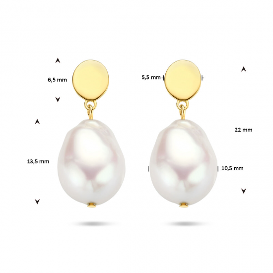14 krt oorhangers barok parel - 52988