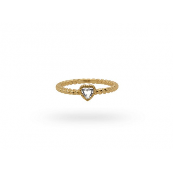 24Kae Hart Ring met stenen zilver verguld 12415Y MAAT 18 - 48590
