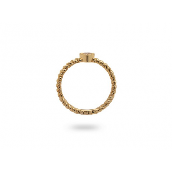 24Kae Hart Ring met stenen zilver verguld 12415Y MAAT 18 - 48590