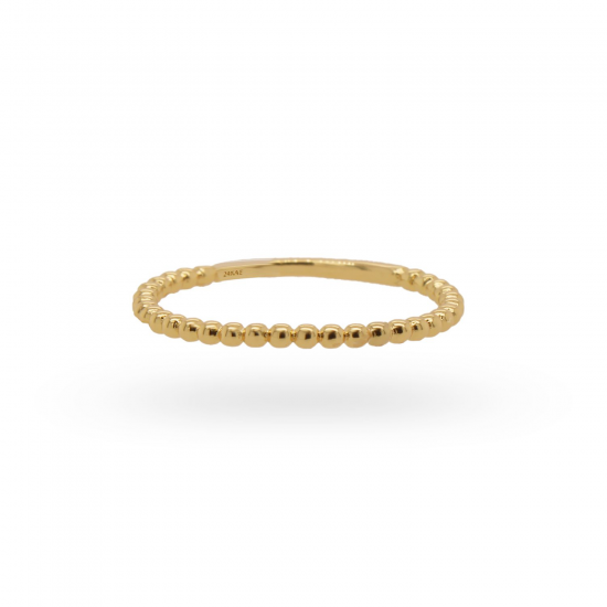 24Kae Ring met bolletjes structuur zilver verguld 12426Y MAAT 16,5 - 48596