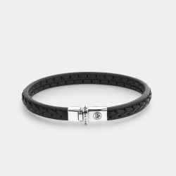 Rebel & Rose Armband Absolutely Leather Single Stranded Black MAAT 17,5cm - 48712
