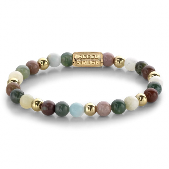 Rebel & Rose Armband Spring Shine - 18 ct yellow gold ionplated RR-60077-G-S 18CM - 53047