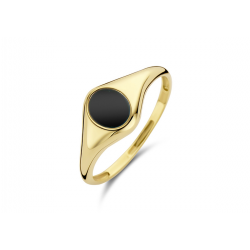 BLUSH Zegelring 1219YON - 14k Geelgoud met onyx MAAT 52 (16.5) - 53178