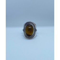 Ymala handmade Zilver Ring Tijgeroog MAAT 18,5 - 48847
