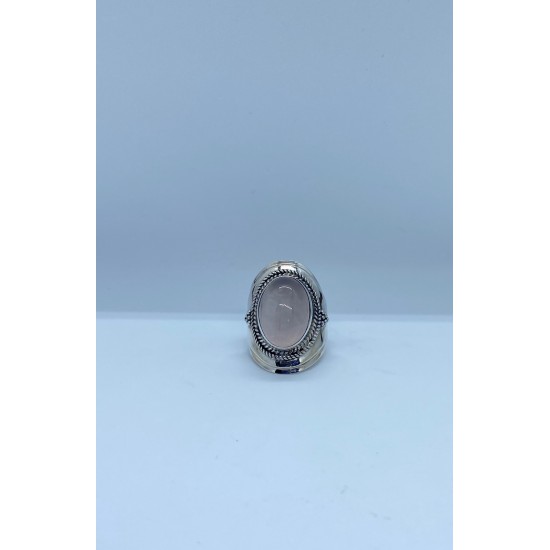 Ymala handmade Zilver Ring Rozekwarts MAAT 17,75 - 48849
