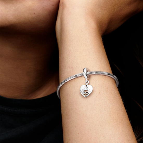 Pandora Friends Forever Heart Dangle Charm 799294C01 - 53260