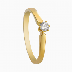 ECLAT 14krt Geelgoud Nicole solitair ring met 0.15crt H-SI - 48891