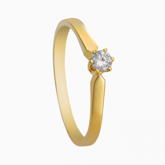 ECLAT 14krt Geelgoud Nicole solitair ring met 0.15crt H-SI - 48891