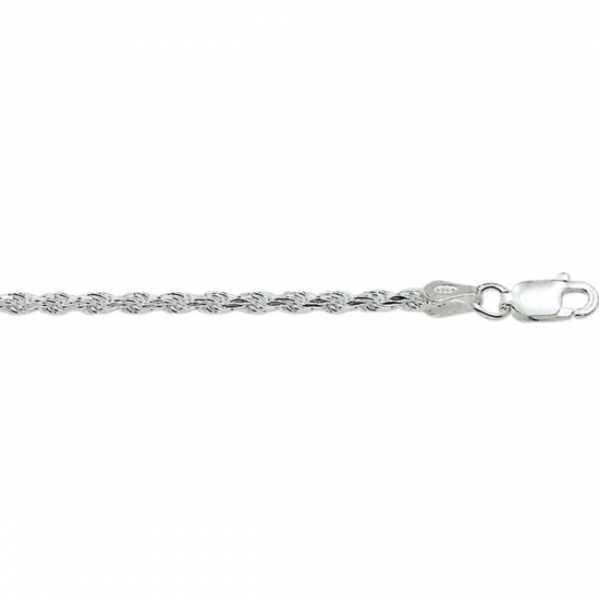 zilveren armband koord gediamanteerd 2,8 mm 19 cm - 48993