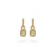 24Kae Earring hoops with nano stone pendant zilver verguld 42424Y - 48905