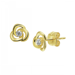 Gouden oorstekers met  zirkonia - 53415