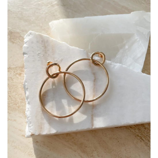 24Kae Statement Oorbellen zilver geelgoud verguld 42409Y - 48919