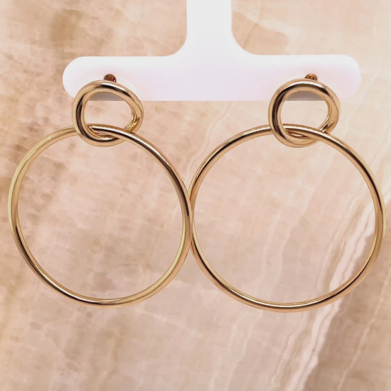 24Kae Statement Oorbellen zilver geelgoud verguld 42409Y - 48919