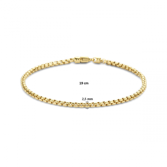 14krt geelgouden armband venetiaans 2.5 mm 19cm 4028167 - 53478