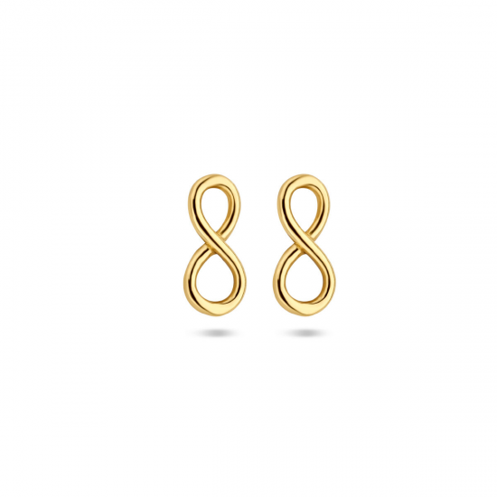 14krt geelgouden oorknoppen infinity - 53480