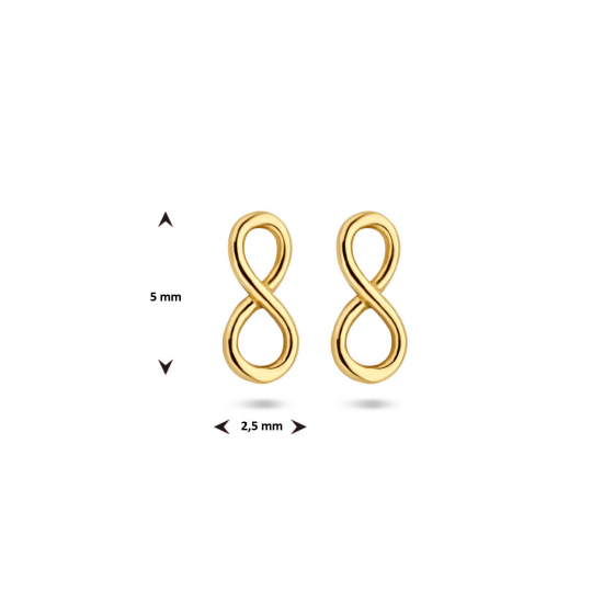 14krt geelgouden oorknoppen infinity - 53480