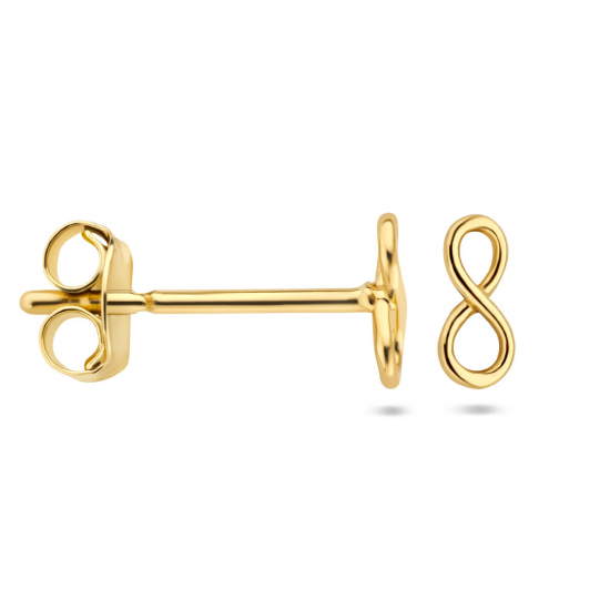 14krt geelgouden oorknoppen infinity - 53480
