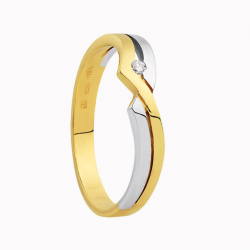 ECLAT gouden ring met 0,03 crt vvs/vs briljant MAAT 17,5 - 53576