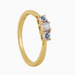 ECLAT Gouden ring met 0,07 crt diamant en Londen blauw topaas MAAT 17,5 - 53575