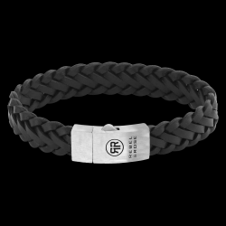 Rebel & Rose Braided Raw Matt Black Armband RR-L0076-S-L - 53585