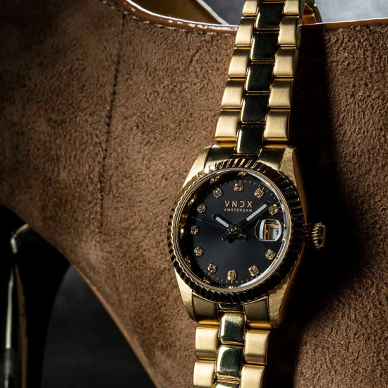VNDX Amsterdam horloge Dare Devil XS Gold Black 26mm - 49342