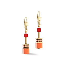 GeoCUBE® Iconic earrings gold red - 53730