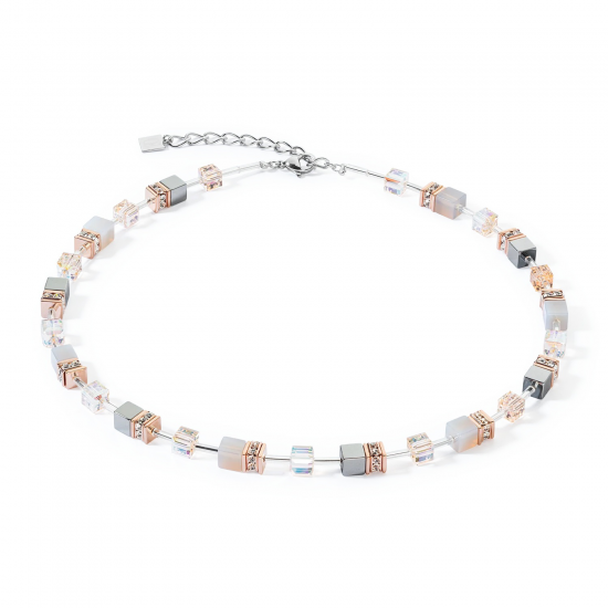 Coeur de Lion  GeoCUBE‹¨« Iconic Precious necklace rose gold-peach 42+6 cm - 53738