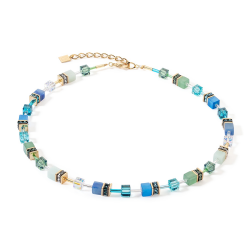 Coeur de Lion GeoCUBE« Iconic Precious necklace green-turquoise 42+6 cm - 53740