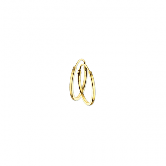 Gouden oorringen vierkante buis 12mm - 49422